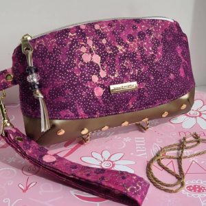 Luxurious Gold and Pink Clematis Wristlet